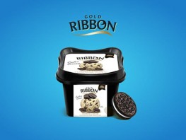Gold Ribbon Cup Cookies and Cream